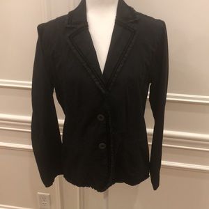 Chico’s Black Blazer with Velvet Trim